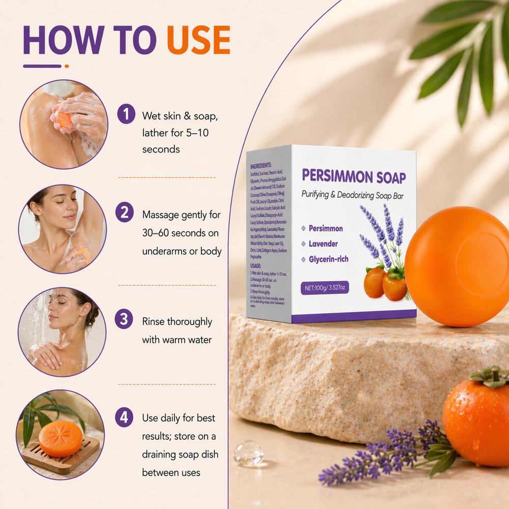 Persimmon lavender Soap Bar Pe - Skincare Gentle review and price